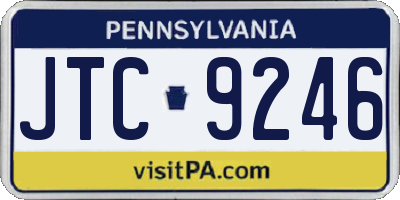 PA license plate JTC9246