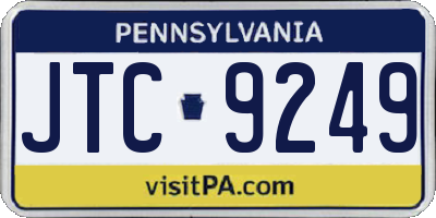 PA license plate JTC9249