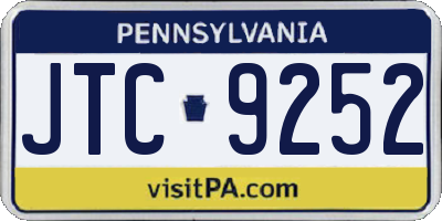 PA license plate JTC9252