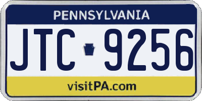 PA license plate JTC9256