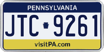 PA license plate JTC9261