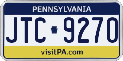 PA license plate JTC9270