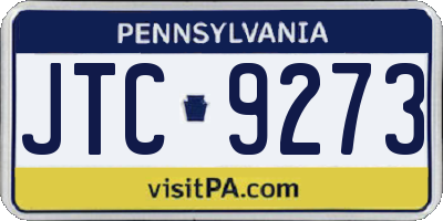 PA license plate JTC9273