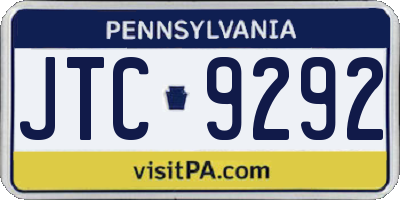 PA license plate JTC9292