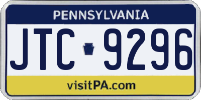 PA license plate JTC9296