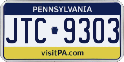 PA license plate JTC9303