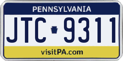 PA license plate JTC9311