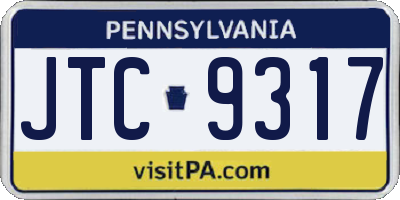 PA license plate JTC9317