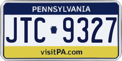 PA license plate JTC9327