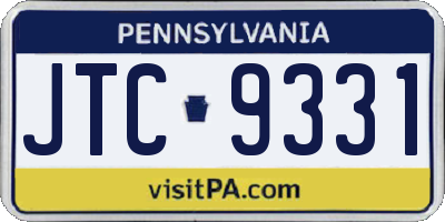 PA license plate JTC9331