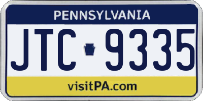 PA license plate JTC9335