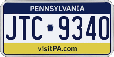 PA license plate JTC9340