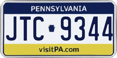 PA license plate JTC9344