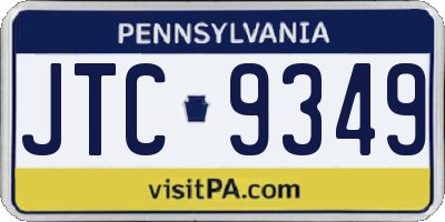 PA license plate JTC9349