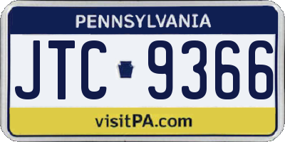 PA license plate JTC9366