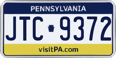PA license plate JTC9372
