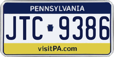 PA license plate JTC9386