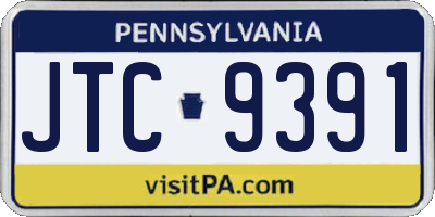 PA license plate JTC9391