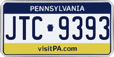 PA license plate JTC9393