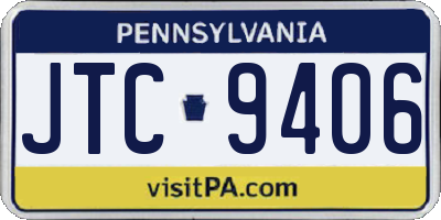 PA license plate JTC9406