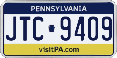 PA license plate JTC9409