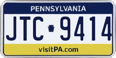 PA license plate JTC9414