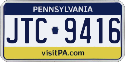 PA license plate JTC9416