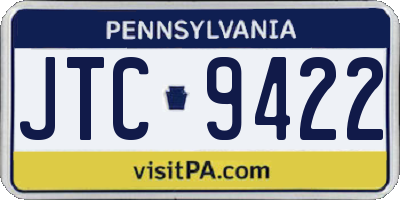PA license plate JTC9422
