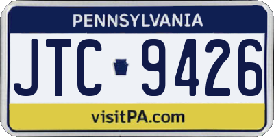 PA license plate JTC9426