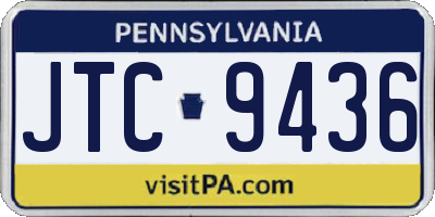 PA license plate JTC9436