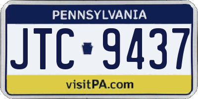 PA license plate JTC9437