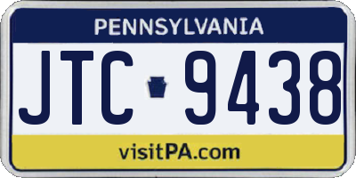 PA license plate JTC9438