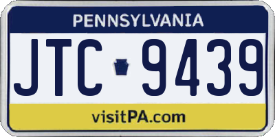 PA license plate JTC9439