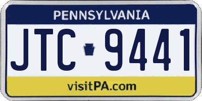 PA license plate JTC9441