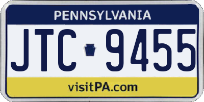 PA license plate JTC9455