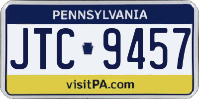 PA license plate JTC9457