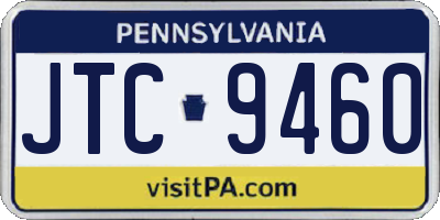 PA license plate JTC9460