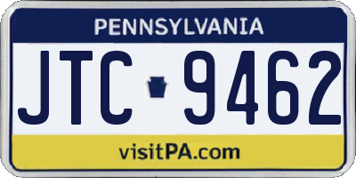 PA license plate JTC9462
