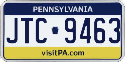 PA license plate JTC9463