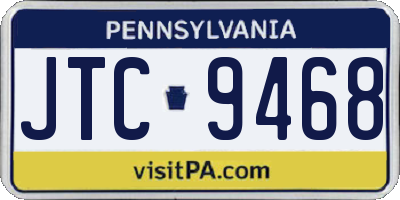 PA license plate JTC9468