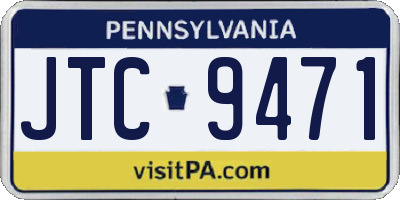 PA license plate JTC9471