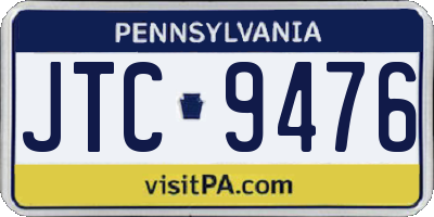 PA license plate JTC9476