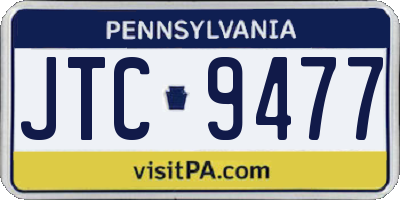 PA license plate JTC9477