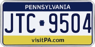 PA license plate JTC9504
