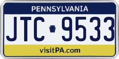 PA license plate JTC9533
