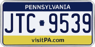 PA license plate JTC9539