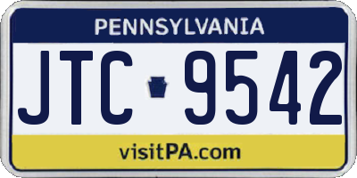 PA license plate JTC9542