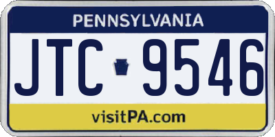 PA license plate JTC9546