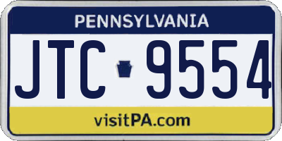 PA license plate JTC9554