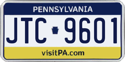 PA license plate JTC9601